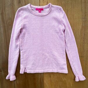 LILLY PULITZER PINK KNIT LONG SLEEVE WOMEN’S SWEATER sz XXS Pullover